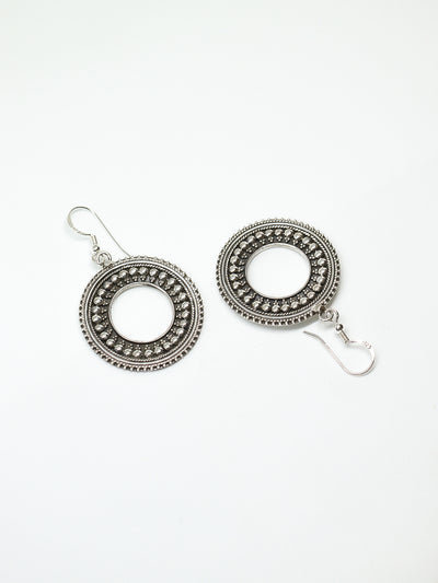 Round Silver Antique Earings