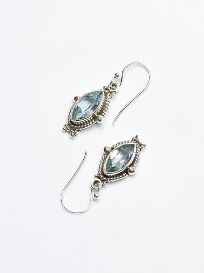 Aqua Chalcy Silver Earings