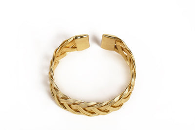 Braided Cuff Gold Bracelet - Stilskii