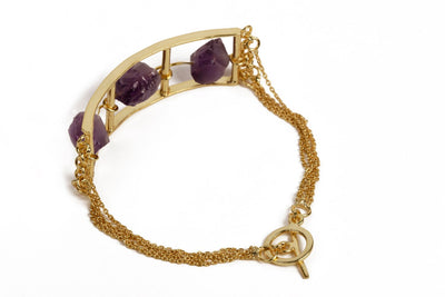 Fantastic Amethyst Chain Gold Bracelet - Stilskii
