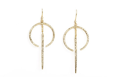 Magnificent Circle Post Drop Gold Earrings - Stilskii