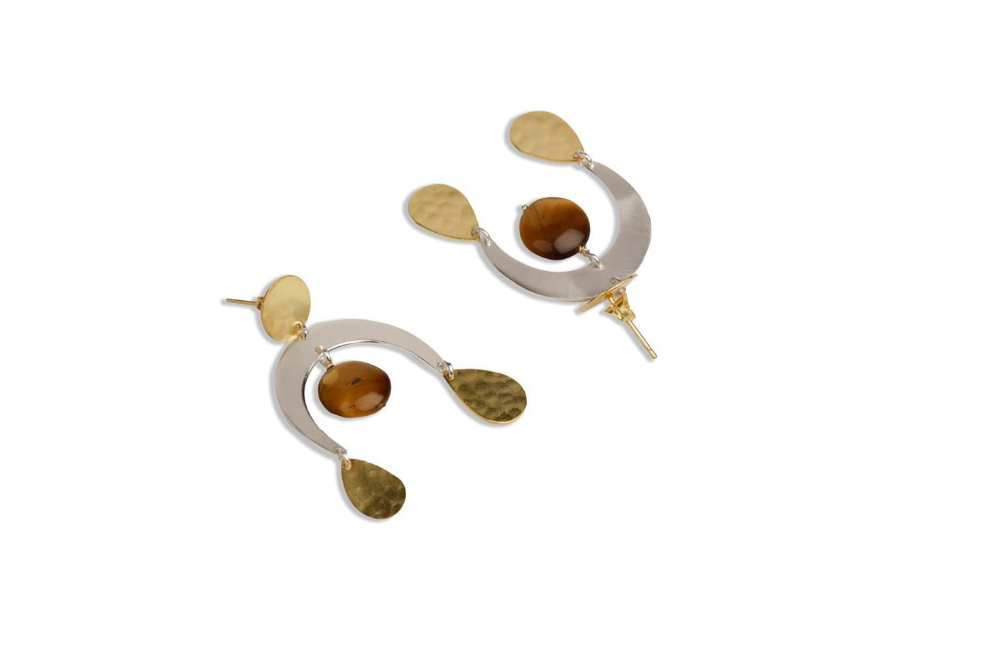 Marvellous Mix Danglers With Tiger Eye Earrings - Stilskii