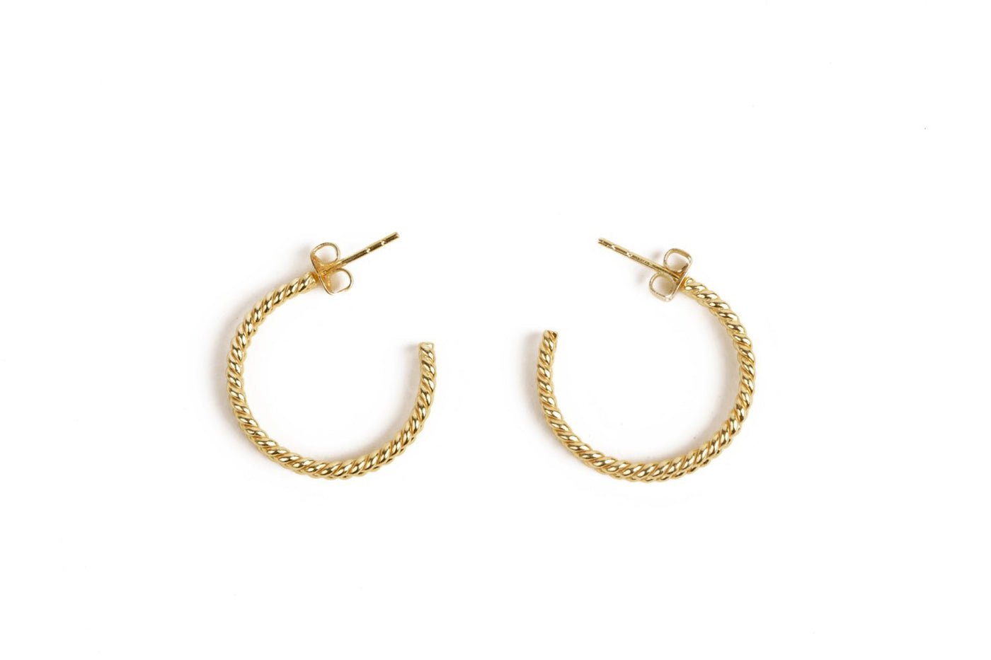 Marvellous Twisted Hoop Studs Gold Earrings for Girls - Stilskii