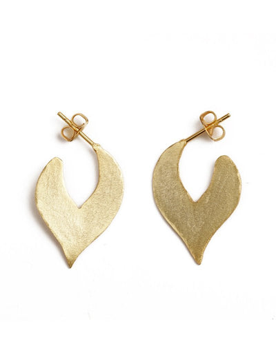 Rich Leaf Stud Gold Earrings - Stilskii