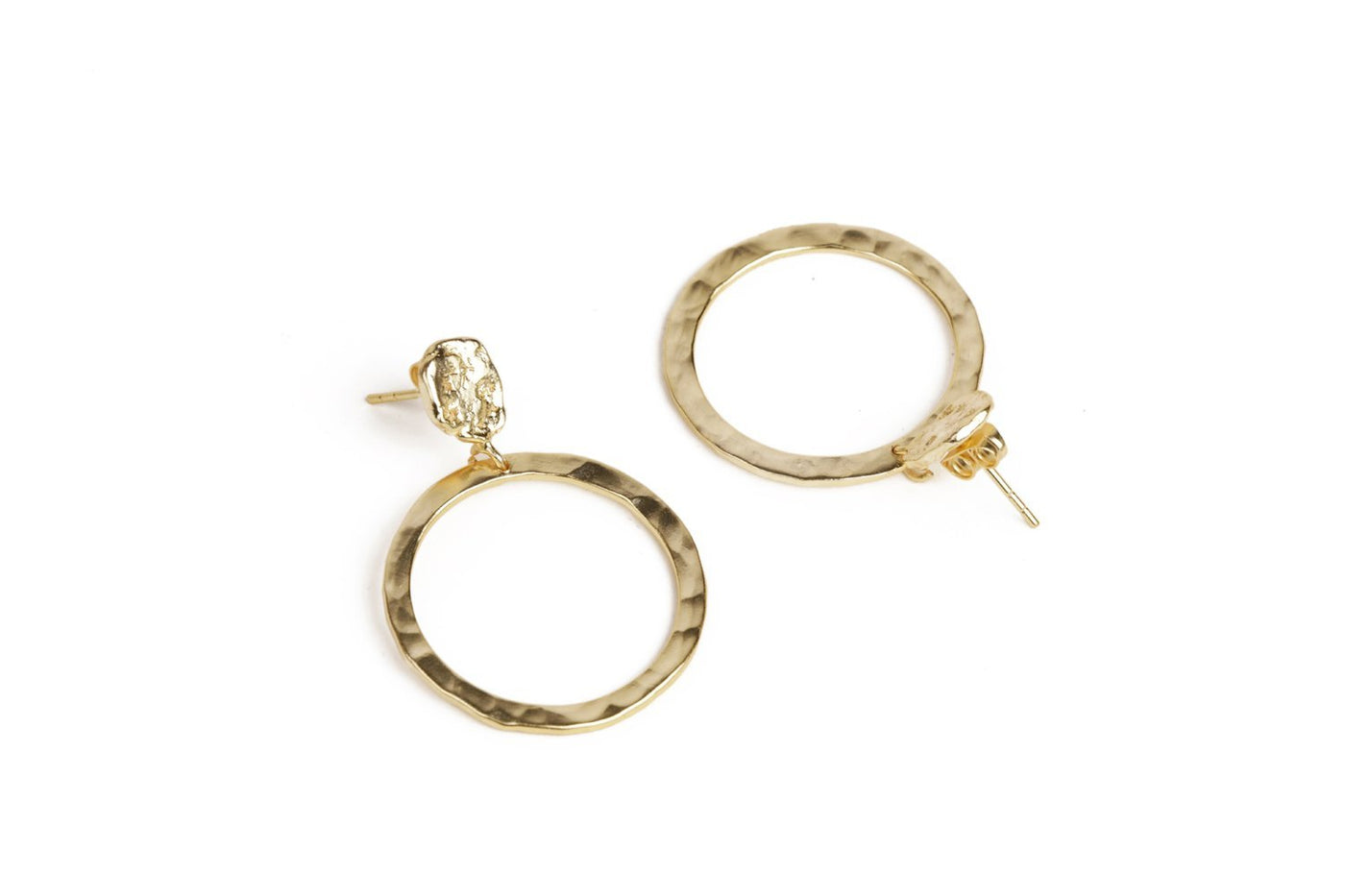Scintillating Muriel Hammered Hoops Gold Earrings - Stilskii