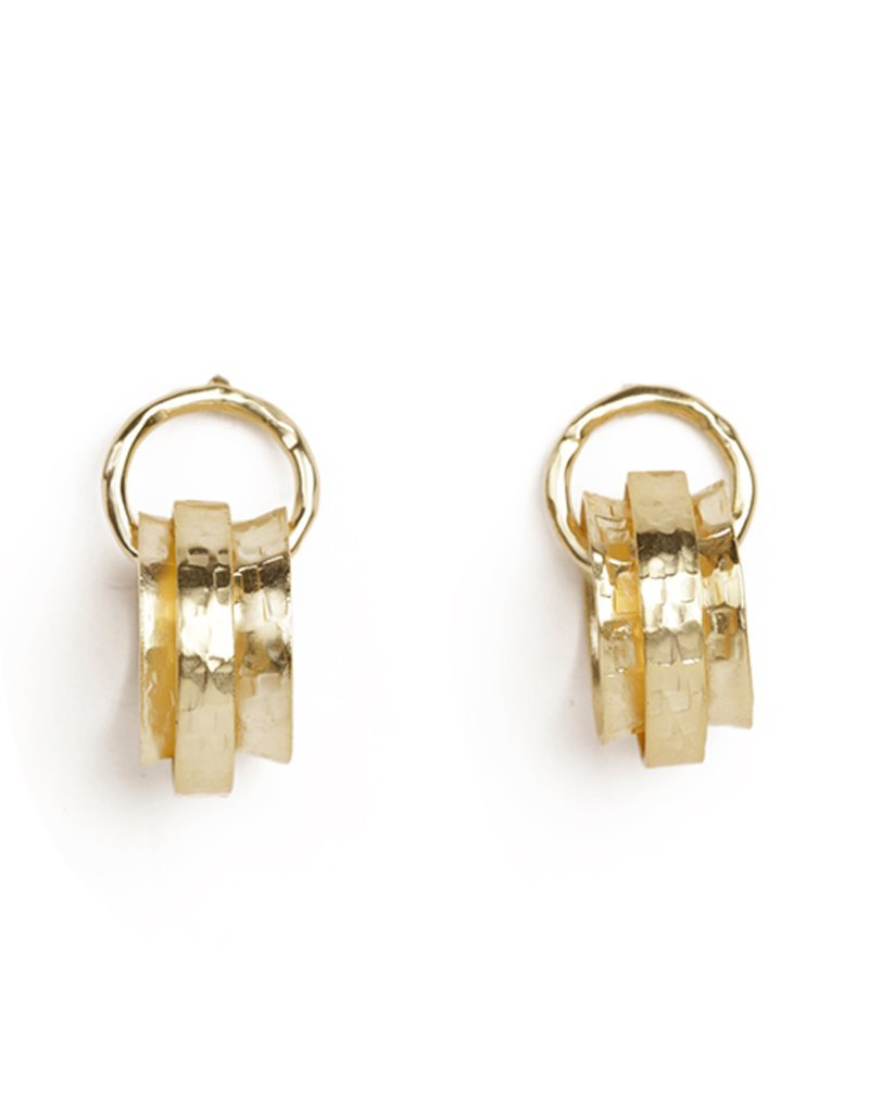 Stylish Stud Hoop Gold Earrings - Stilskii